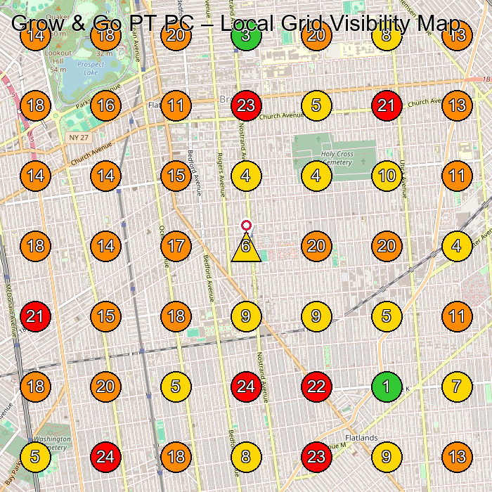 Grow & Go PT PC Physical Therapist GeoGrid ranking map for None